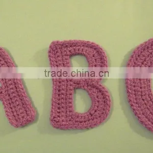Hand Crocheted Letters ABC in Violet- Applique, Embellishment, Craft thumbnail-1