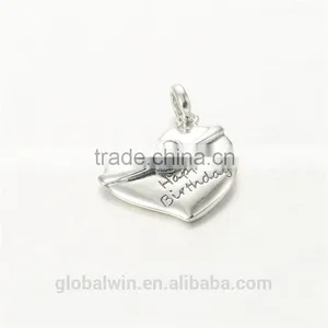 European Designs Lovely S925 Sterling Silver Heart Pendant For Birthday Gift thumbnail-4