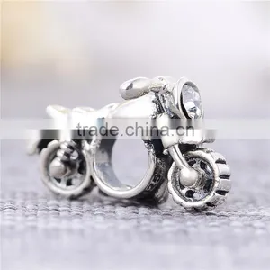 X208 Handmade Silver Motorcycle Charms,Real 925 Silver Diy Charm Pendants For Men thumbnail-3