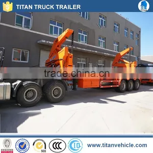 TITAN Factory Price 3 Axles 40 ft Two Movable Crane Hydraulic Container thumbnail-4