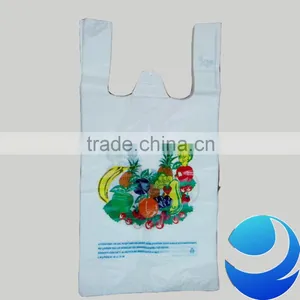 2% EPI Biodegradable Custom Printed Plastic T-shirt Type Charity Bags thumbnail-2