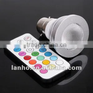 4W B22 LED RGB Light Colorful Bulb Lamp + Remote Control 2 Million Colors thumbnail-1