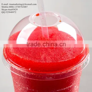 Custom Disposable PS Plastic Clear Dome Lid With Hole for Clod Drink Cup thumbnail-1