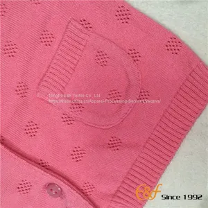 Girl Cardigan Sweater With Pointelle Stitch thumbnail-4