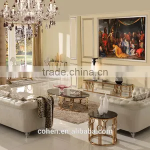 2016 Factory Gold Plating Base Modern Living Room tv Stand Furniture thumbnail-4
