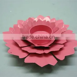 Rose Shape Candle Holder,Designer Flower Shape T Light Candle Holder,Cheap Iron Candle Holders,Designer Tea Lights thumbnail-1