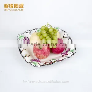 Stock Ceramic Candy Dish Golden,dinner Plate With Grape Design thumbnail-1