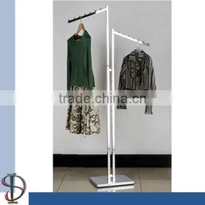 2-ways Garment Display Stand With Sloping Arm Rack thumbnail-1
