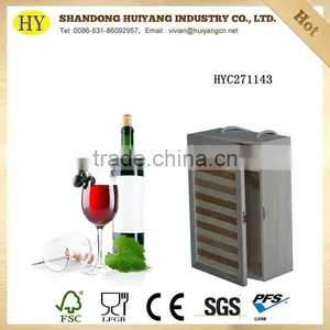 FSC Unfinished Wooden Wine Box With Holder thumbnail-1