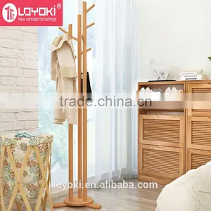 Solid Beech Wood Coat Rack Hall Tree Hat Purse Display Stand thumbnail-1
