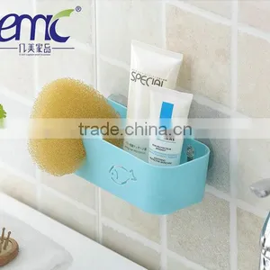 Emc Creative Draining Rack, Plastic Basket Bucket With Suctions thumbnail-1