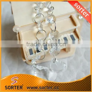 Fashion Octagon Coating K9 Crystal Glass Bead Chain for Decoration Jewelry thumbnail-1