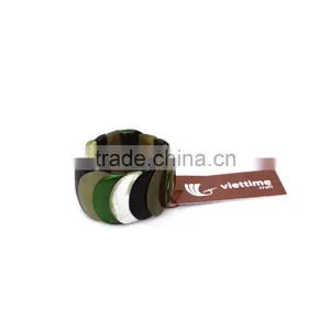 Water Buffalo Horn Bracelet Black With Many Different Colors and Designs thumbnail-2