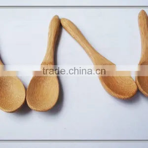 Cafes Coffee Mixing or Desert Scoop ,mini Bamboo Spoon Tea Spoons thumbnail-1
