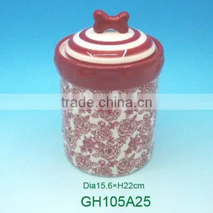 New Arrival 2012 Hot Sale USA Custom Printed Ceramic Treat Jar for Dog thumbnail-1