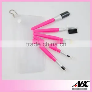 Lovely Pink Plastic Handle Cosmetic Brush Set thumbnail-2