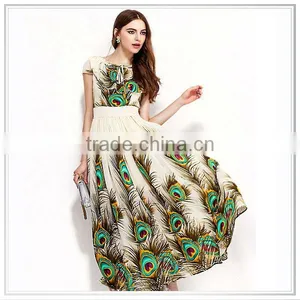 2014 Customize Colourful Design Fashion Style Digital Printed Fashion Dress thumbnail-1