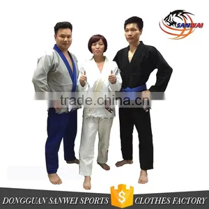 Custom Embroidery Patches Japanese Kimono Uniform 100% Cotton Pearl Weave Fabric With Embroidery and Woven Patches Bjj gi thumbnail-1