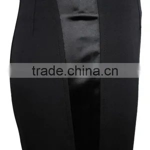 Polyester Chiffon and Black Satin Combination Slim 2015 High Quality Ladies Short Skirt thumbnail-4