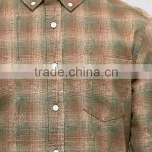 Plus Size Long Sleeve Button Down Collar Mens Pre-Shrunk 100% Cotton Comfortable Casual Khaki Check Printing Shirts thumbnail-3