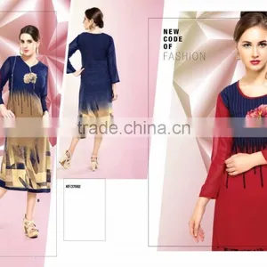 Digital Printed Poly Designer Georgette Tops thumbnail-1