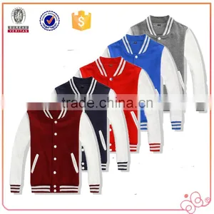 Hot Sale Oem Service China Wholesale Men Fleece Baseball Coat Jacket Button Custom Print thumbnail-1