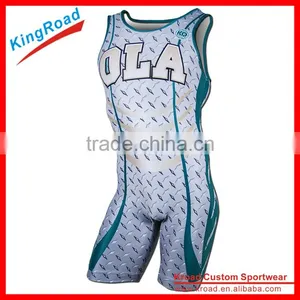 2016 Custom Made Wrestling Wear/Wrestling Singlet/triathlon Jersey With Print Logo thumbnail-1