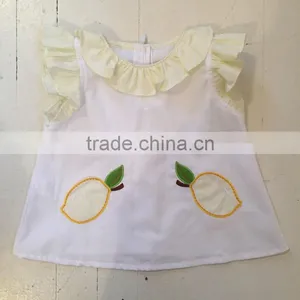 New Design Wholesale Kids Clothing High Quality Baby Lemon Embroider Clothes Suit for Baby Girls Clothes Set thumbnail-2