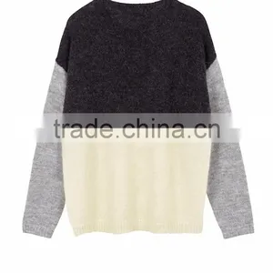 Ladies Knitwear Plus Size Custom Own Logo Mixed Colors Sweaters Last Design Cable Knit Dress thumbnail-4
