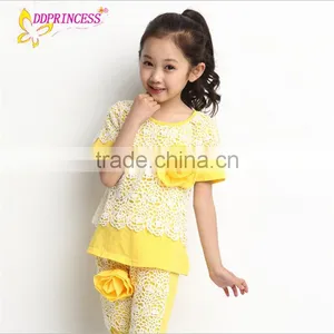 Wholesales Summer Korea Fashion Sport Suit Girl Flower Suit for Children thumbnail-3