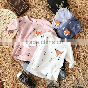 2-7 Years 2017 Wholesale Cotton Autumn Full Sleeves Fox Kids Girls Blouses thumbnail-1