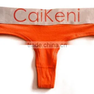 OEM Customized Your Own Brand Logo Design on Elastic Silver Band High Cut G-String Hipster Cotton Lady Boxer Briefs Women Briefs thumbnail-3