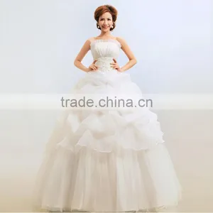 Delicate Off Shoulder Lace Wedding Dress Trail Ball Gown 2017 Wedding Dress thumbnail-1