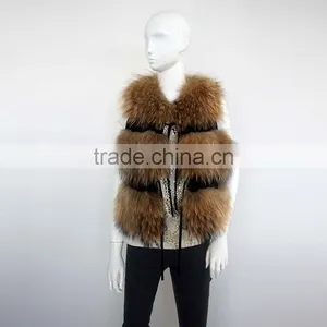 Myfur Luxury Genuine Raccoon Fur Vest Waistcoat Customized Color Women Fur Garment thumbnail-1