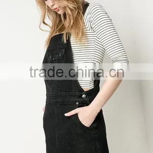 Runwaylover 4938 Sexy Black Ladies Washing Denim Romper thumbnail-3