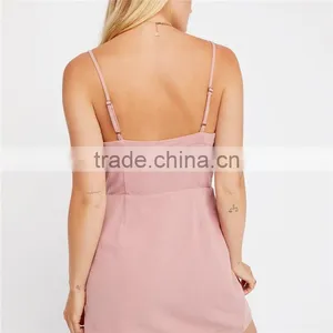 2017 Summer Fashion High Quality V Neck Mini Skirt With Suspenders thumbnail-6