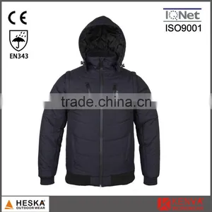 OEM Warm Padded Winter Parka Mens China Down Jacket With Detachable Sleeve thumbnail-1