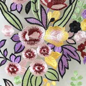 2017 Hot Selling Multi- Color Bird Pattern Embroidered Tulle Fabric for Daliy Life thumbnail-2