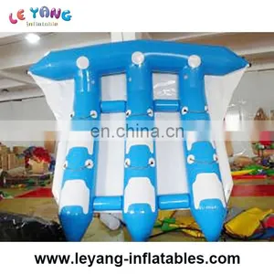 6 People Blue and White Water Inflatable Flying Fish for Tied for Adult as Water Game thumbnail-1