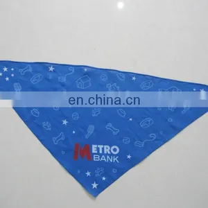 Cheap Blue Cotton Trangle Bandana Custom Logo Printing Pet Bandana thumbnail-1