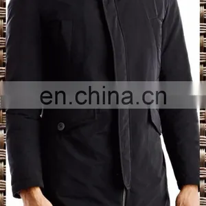 Long Reversible Black Single Breast Down Jacket With Contrast Grey Reverse for Men thumbnail-1