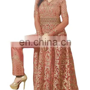Wedding Party Wear Net Anarkali Style Lehenga Suits 2017 (Semi-Stitched) thumbnail-2
