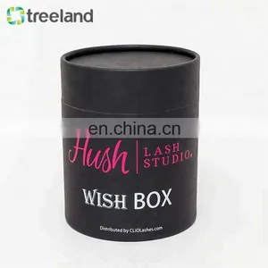 Elegant Black Cardboard Paper Tube Package Round Black Cardboard Gift Box Paper Tube for Gift Packaging thumbnail-1