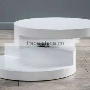 Three Layers Square Rotating MDF Board Coffee Table thumbnail-3