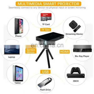New HD Pico Projector P8 Android Smart Portable Mini Projector Home Office Wireless WIFI Projection thumbnail-1