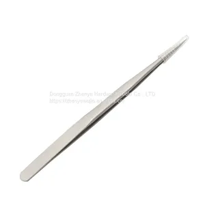 Stainless Steel Precision Sandblasting Tweezers Extremely Fine Pointed Straight Elbow IC Chip Electronic Super Hard Tweezers Clamp SS-11 Tweezers thumbnail-4