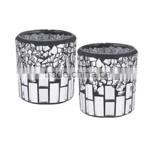 Handmade European Style Mosaic Candle Holders Glass Candlestick & Romatic Candle Cup & Glass Vasw For Wedding Decoration thumbnail-3