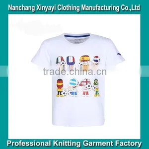 2015 OEM Stylish Child Clothing Boys' White T Shirts With 100% Organic Cotton for Kids Wear thumbnail-1