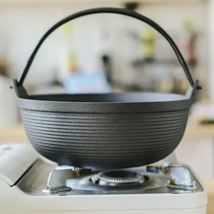 Japanese Style Single Serving Shabu Pot Pan Hot Pot Sukiyaki Pan Irori Nabe Pot With Wooden Lid and Cooking Stove thumbnail-3