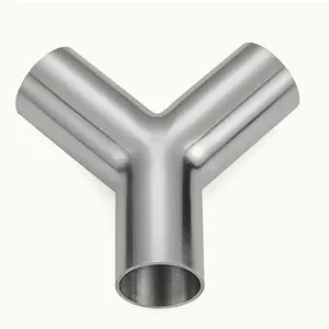 304 316L Stainless Steel Welding Hygienic Sanitary 3 Way Tee Y Type Pipe Fitting thumbnail-4